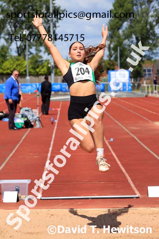Womens Under-20s long jump, 2024 Northern Senior and Under-20s Track and Field Champs, Middlesbrough.  Photo: David T. Hewitson/Sports for All Pics
